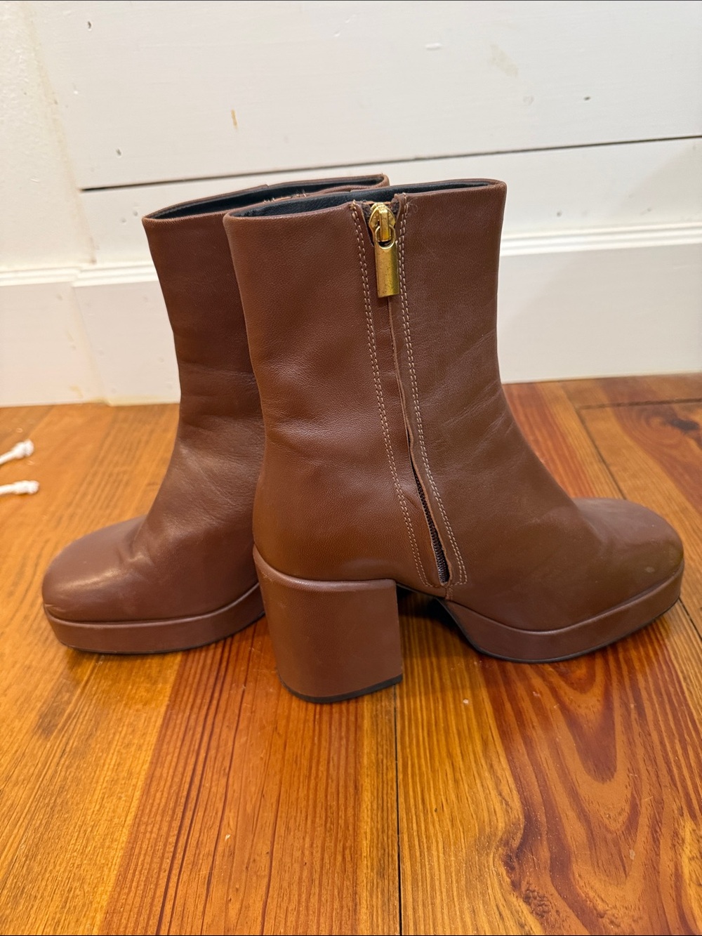 Seychelles Brown Leather Platform Ankle Boots